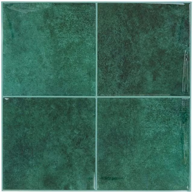 Set de 2 Vinilos Decorativos Geométricos Caro de Atmosphera en Color Verde, Formato Cuadrado de 25 x 25 cm