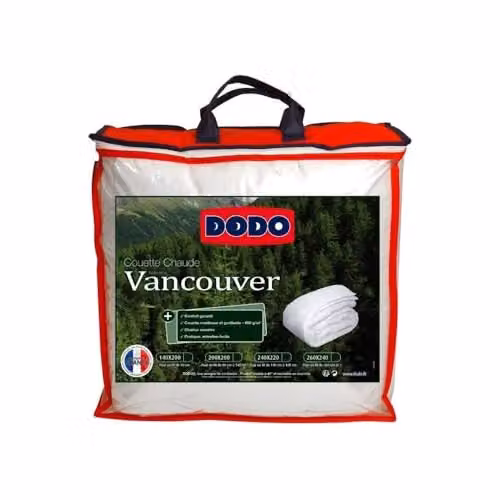 Edredón de microfibra Dodo Vancouver de invierno en color blanco, 400 g/m2, An/P/Al: 140 x 200 cm