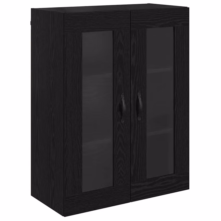 Armario de pared moderno vidaXL en roble negro con puertas de cristal para salón An/P/Al: 69,5 x 34 x 90 cm
