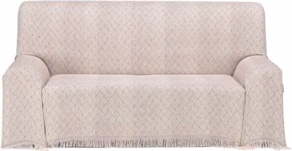 Plaid foulard multiusos reversible Macarelleta de Donegal Collections en color granate y beige, An/P/Al: 130 x 180 cm