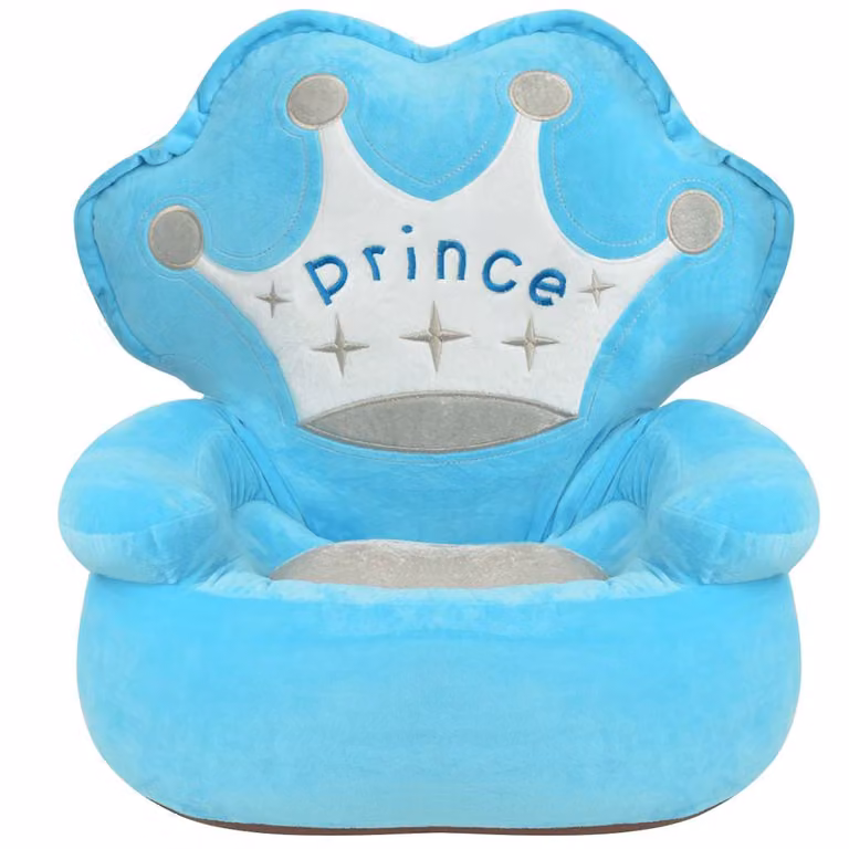 Silla de peluche para niños vidaXL en azul de terciopelo