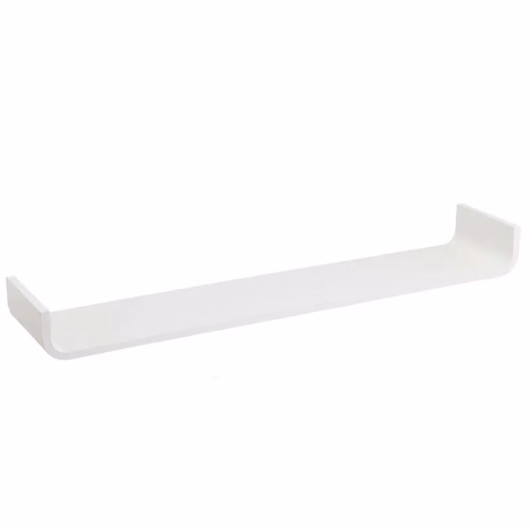 Estante de pared curvo minimalista de casaselección en color blanco y acabado mate An/P/Al: 100 x 20 x 10 cm