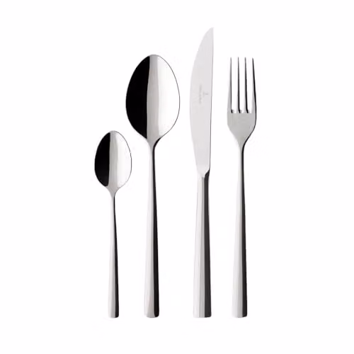 Juego de cubiertos Piemont de Villeroy & Boch, 24 piezas de acero inoxidable color plata para 6 personas