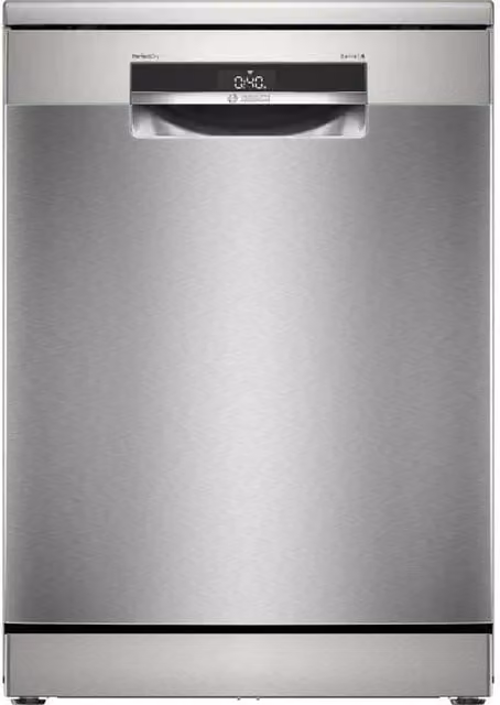 Lavavajillas Bosch SMS6ZCI11F SER6 de libre instalación, 14 servicios, color plata, con cajón para cubiertos, 40 dB y clase de eficiencia B
