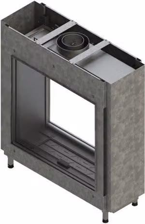 Hergom Túnel de Gas Propano MG-120-38 de 2 Caras con Encendido Automático y Diseño Empotrado en Gris y Transparente