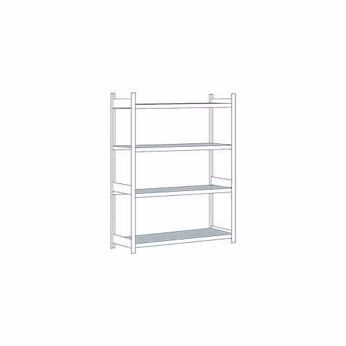 Estantería de gran luz Schulte con 4 niveles de acero ajustable en color blanco y plata, An/P/Al: 150 x 80 x 250 cm