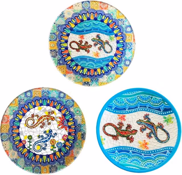 Plato magnético de lagartos Signes Grimalt en color azul, An/P/Al: 9 x 9 x 2 cm