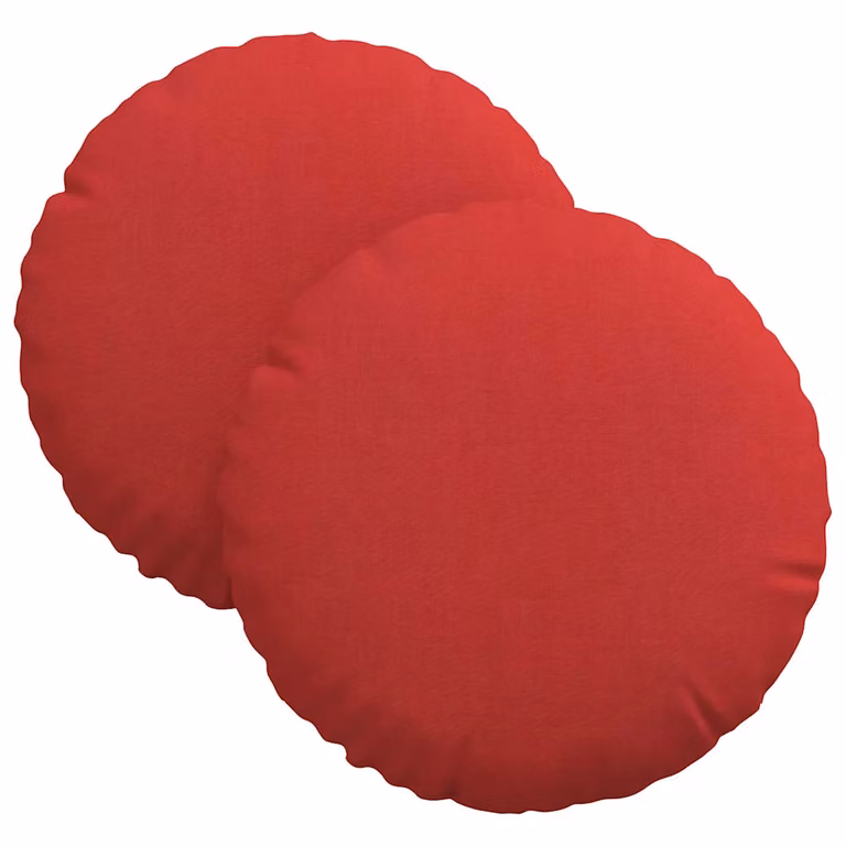 Set de 2 cojines para asiento redondos vidaXL en color rojo con funda lavable Ø30 x 13 cm