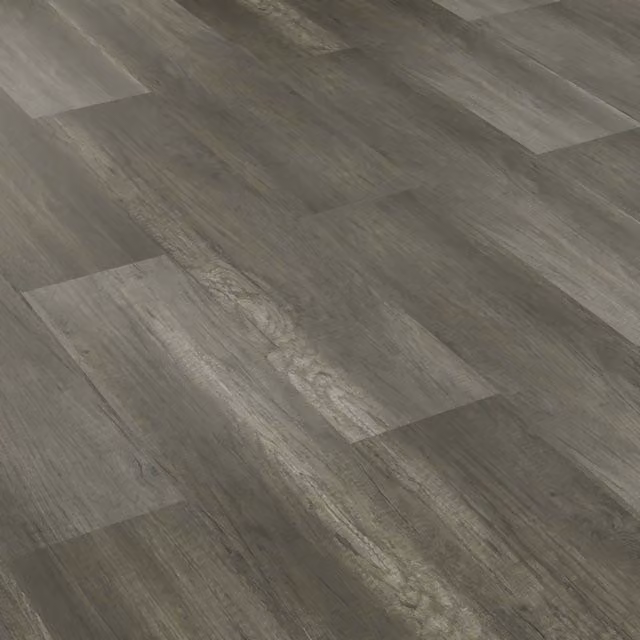 Suelo laminado de madera gris vidaXL, resistente al agua, con sistema de clic, 5 unidades, An: 20 cm, Al: 101 cm, Espesor: 0,8 cm