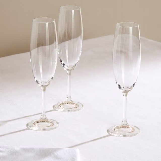 Juego de 6 copas de champán Haro de cristal transparente