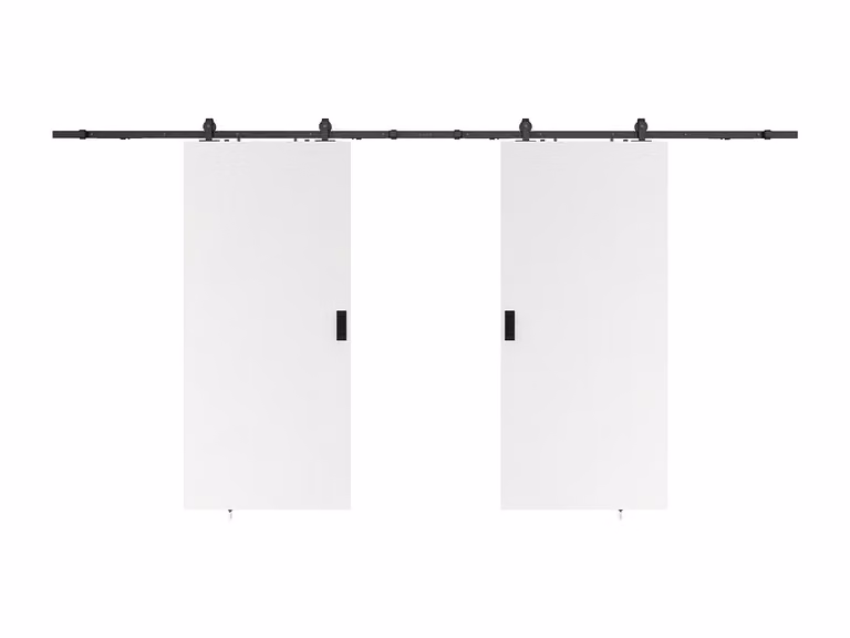 Puerta corredera doble vista VARIN II de MDF y PVC en color blanco, reversible, Alt: 205 cm, An: 63 cm (Pack de 2 unidades)