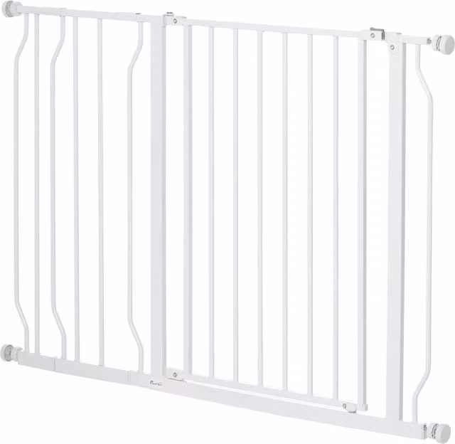 Puerta de seguridad ajustable para bebés y perros NORTHIX, sin taladro, color negro, An/P/Al: 75-115 cm