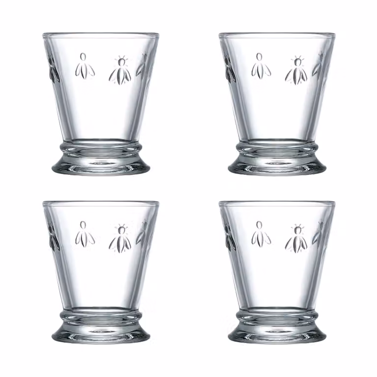 Juego de 4 vasos de agua La Rochère Abeille de 26 cl en color transparente