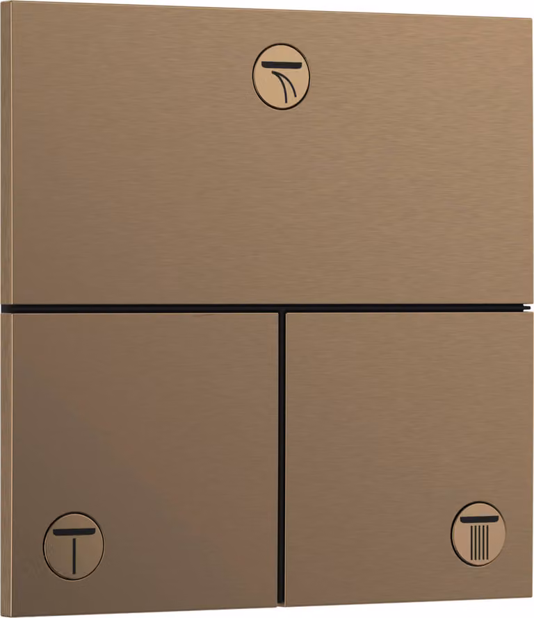 Válvula de cierre para instalación empotrada de termostatos Hansgrohe ShowerSelect Comfort E en acabado bronce cepillado