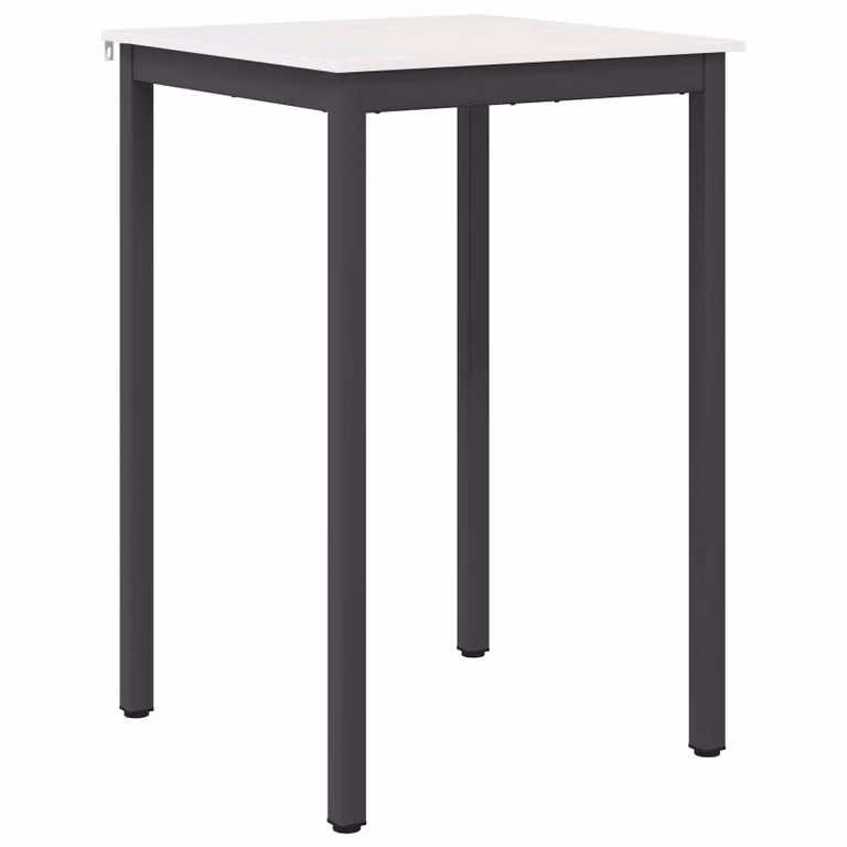 Mesa de bar moderna vidaXL de madera de pino maciza y metal en color blanco An/P/Al: 70 x 70 x 105 cm