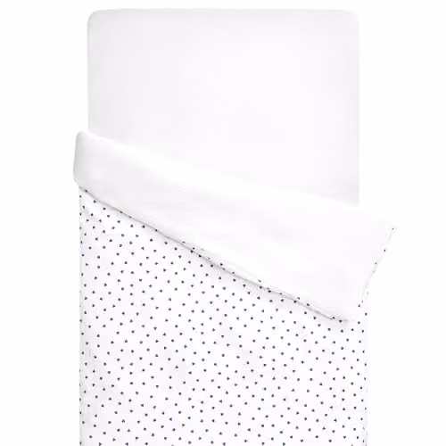Funda nórdica reversible Sevira Kids para bebé de gasa de algodón con diseño floral en azul, blanco y rojo, An/P: 80 x 120 cm
