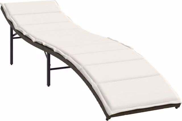 Set de 2 tumbonas SYFAX de ratán sintético y metal con cojines resistentes a la intemperie en color marrón y blanco