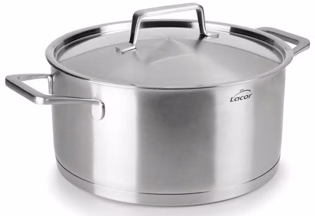 Cacerola Foodie Lacor de acero inoxidable y aluminio en color plata, ø18 cm