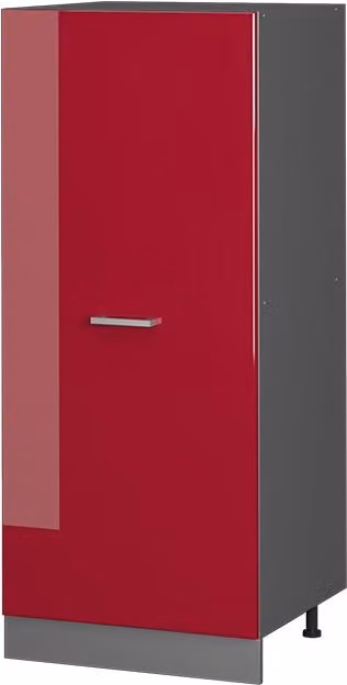 Armario alto de cocina Vicco R-Line en rojo de alto brillo con puertas batientes y estantes internos, An: 60 cm, Al: 143 cm, P: 57 cm