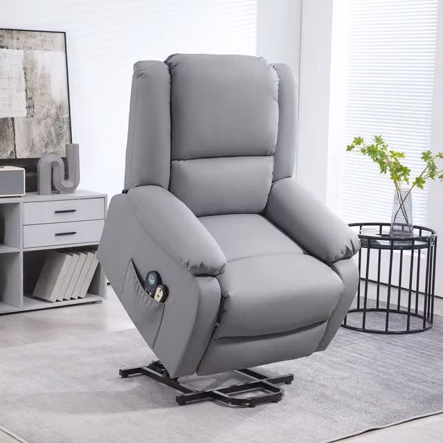 Sillón elevador Homcom para personas mayores en tela gris An/P/Al: 89 x 93 x 105 cm