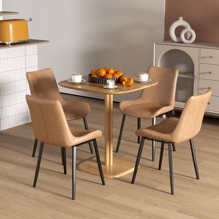 Mesa de comedor cuadrada Homcom de madera de caucho en color marrón, An/P/Al: 70 x 70 x 75 cm