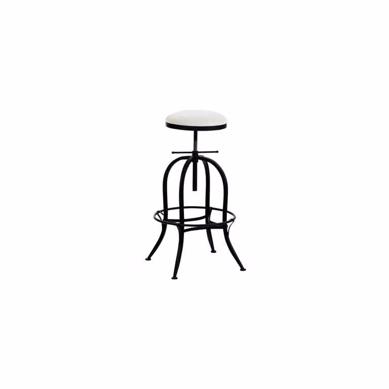 Taburete de bar de estilo industrial con estructura de metal negro mate y asiento regulable para tu comedor