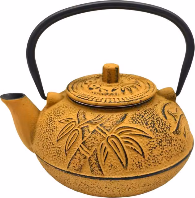Tetera de hierro fundido Signes Grimalt en color amarillo de 0,6 l con dimensiones de An/P/Al: 13 x 16 x 9 cm