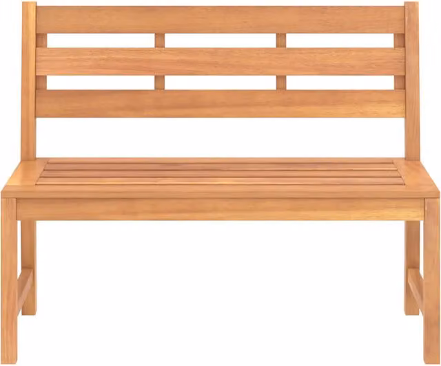 Banco de jardín de madera de teca SYFAX en color marrón de 114 cm