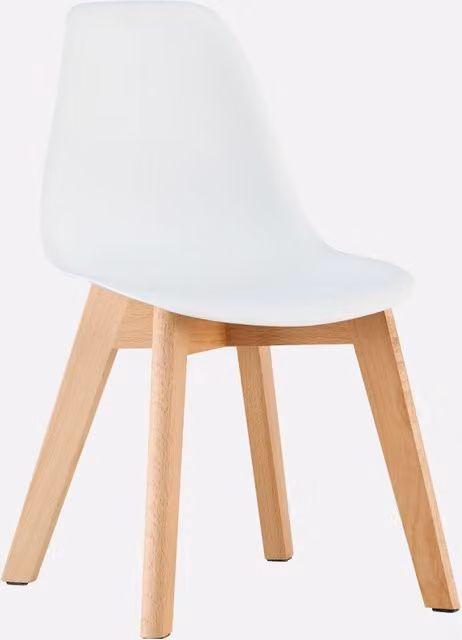 Set de 2 sillas escandinavas infantiles SWEEEK de madera de haya en color blanco