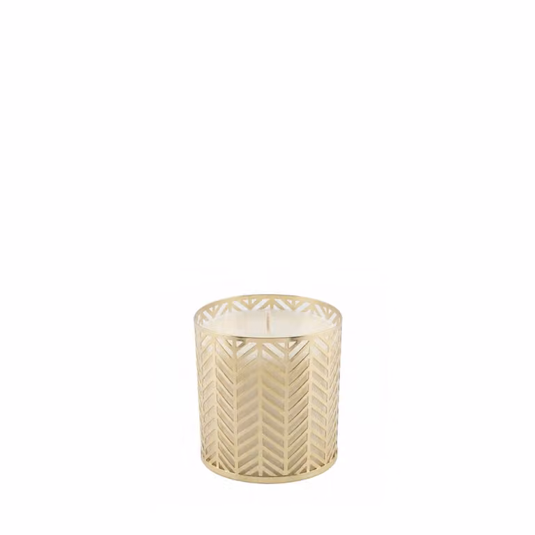 Vela de vainilla Aulica modelo espiga pequeño color dorado An/P/Al: 8 x 7,5 cm