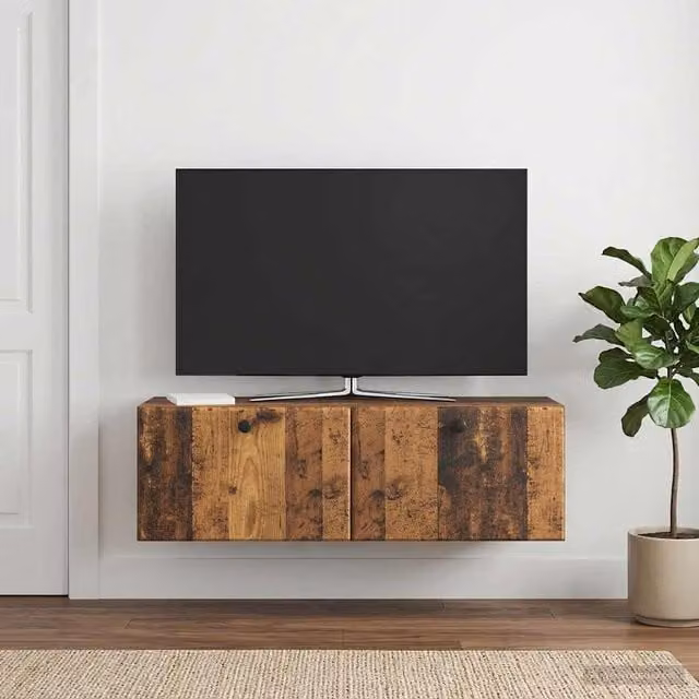 Mueble de TV de pared moderno Maison Exclusive en madera color marrón An/P/Al: 98 x 31 x 30 cm
