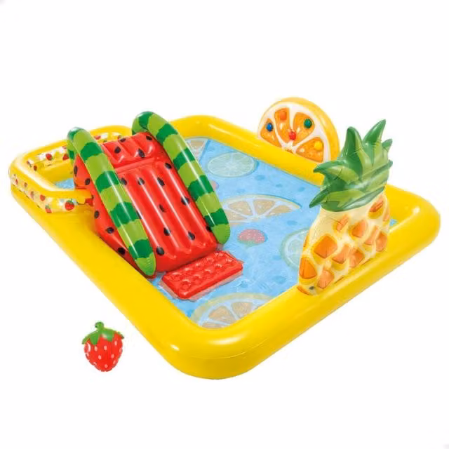 Centro de juegos inflable Intex Frutas con tobogán y aspersor multicolor