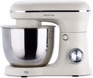 Batidora amasadora Prixton KR250 de 1500 W con bol de 5 l en color beige o blanco