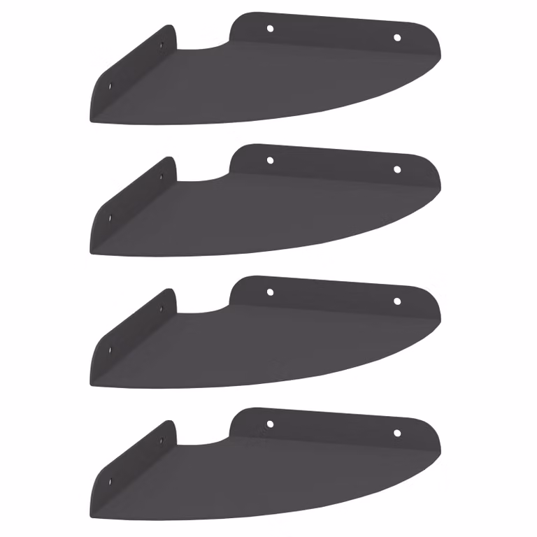 Set de 4 estantes flotantes de esquina vidaXL en metal negro mate An/P/Al: 18 x 18 x 2 cm