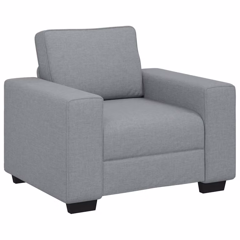 Sillón Sofá de Tela vidaXL en Gris Claro con Reposabrazos, An/P/Al: 100 x 77 x 82 cm