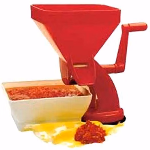 Spremipomodoro manuale con cuenco Officine Rigamonti en color rojo