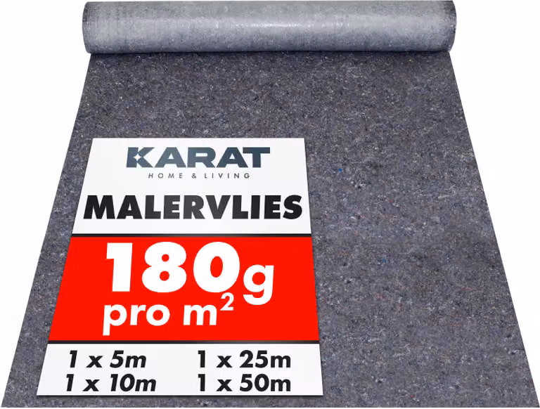 Rollo de tela no tejida antideslizante y reutilizable Floordirekt, color gris, 180 g/m², Ancho: 1 m, Largo: 50 m