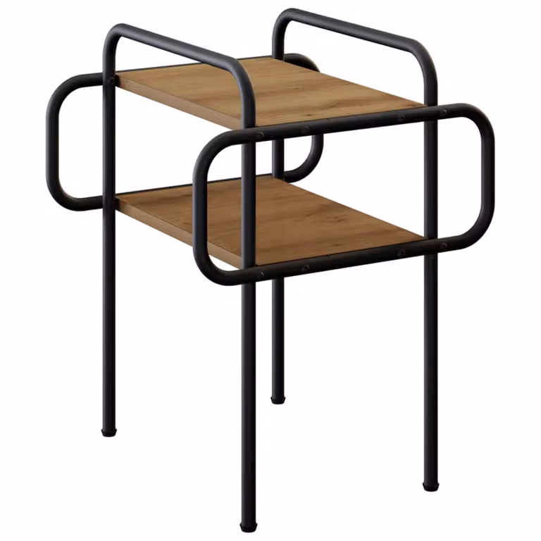 Mesa de centro moderna vidaXL de madera en color roble y marrón, An/P/Al: 40 x 40 x 51 cm