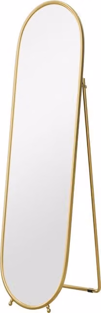 Espejo de cuerpo entero ovalado RETROK con marco de metal dorado, de pie, An/P/Al: 40 x 160 cm