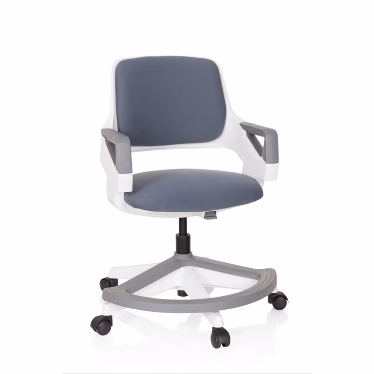 Silla giratoria para niños Kid Flex de hjh office en tejido de malla gris y blanco