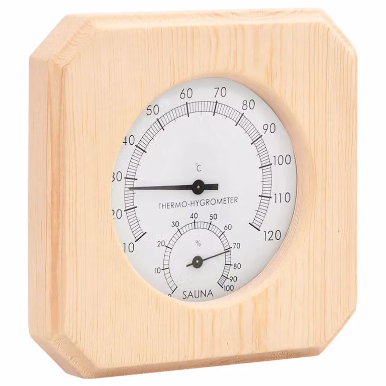 Higrotermógrafo y reloj de arena 2 en 1 para sauna vidaXL de madera de pino en color beige y marrón