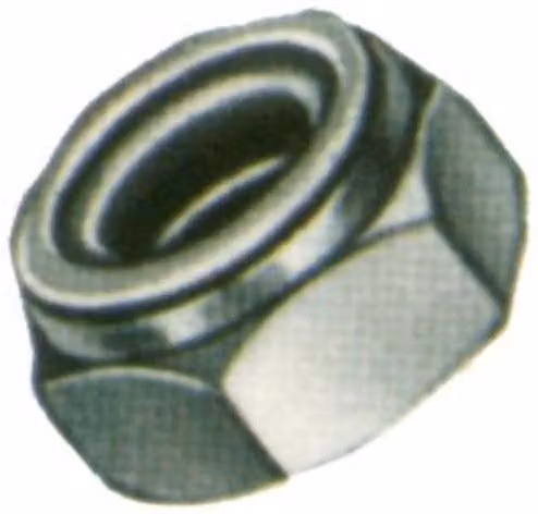 Tuercas autoblocantes hexagonales Fplus DIN 985 de 12 mm en color plata zincadas