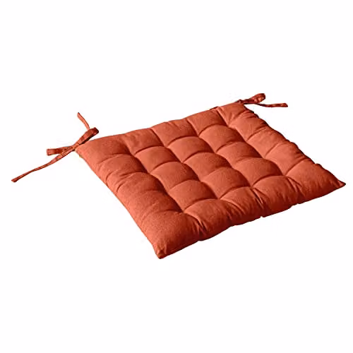 Cojín de silla Enjoy Home en algodón con nudos, color terracota, An/P/Al: 38 x 38 x 1 cm