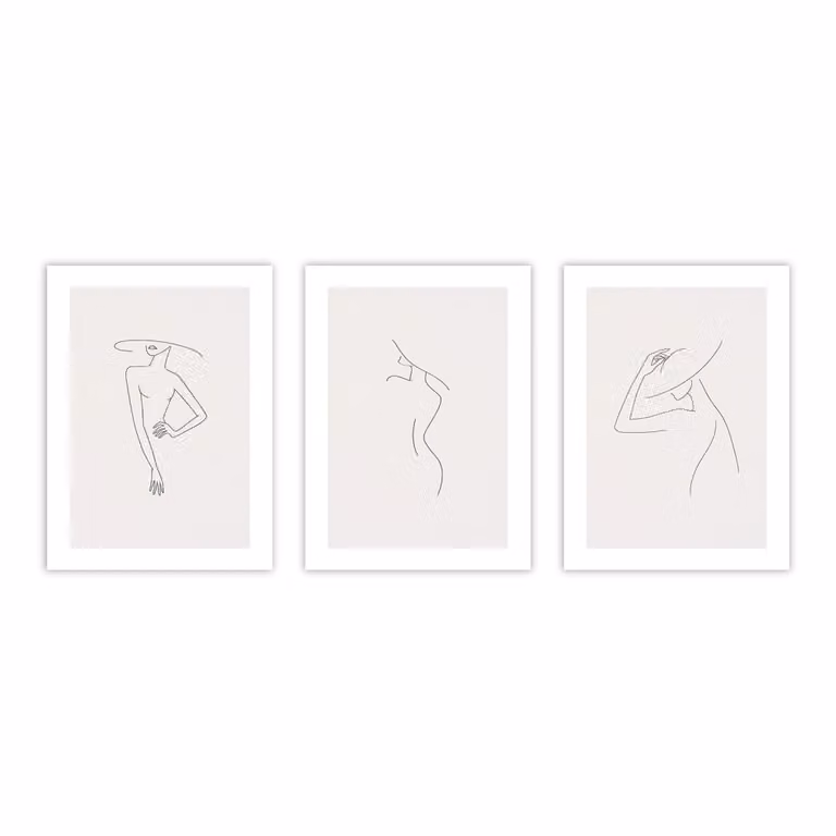 Set de 3 posters abstractos de estilo minimalista de Poster Lab, multicolor, An/Al: 50 x 70 cm