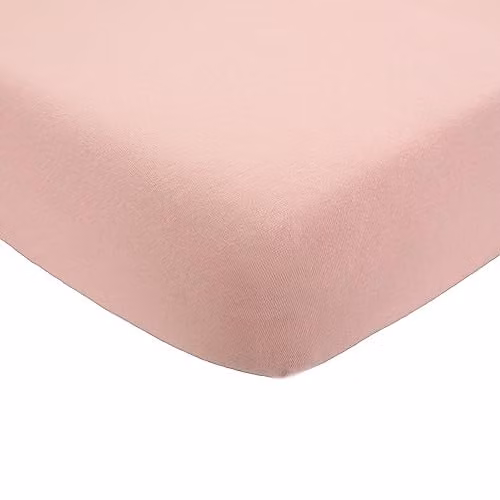 Sábana bajera de algodón jersey para bebé Trois Kilos Sept, color rosa, An/P: 120 x 60 cm