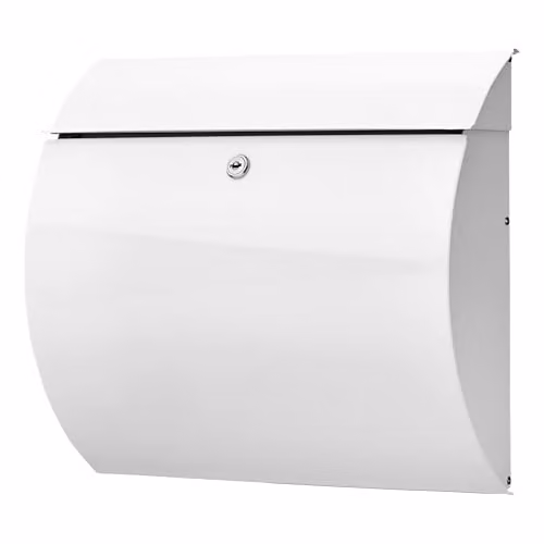 Buzón de pared Burg-Wächter Toscana 856 de acero en color blanco, An/Al/P: 33 x 37,6 x 10,6 cm