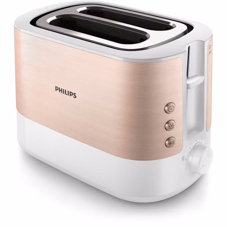 Tostadora Philips Viva Collection HD2638/11 de 950 W en color rosa y blanco