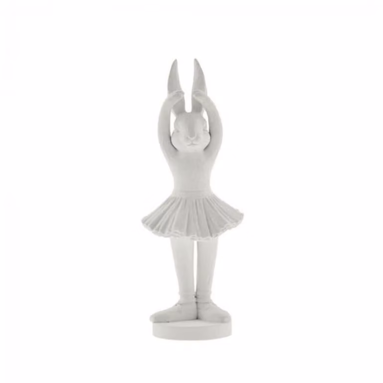 Estatuilla de conejo Lene Bjerre en color blanco para mesa, Altura: 21,2 cm