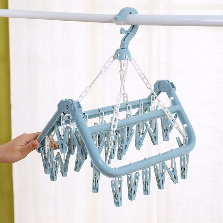 Soporte multifuncional de plástico Debuy para secar calcetines de niños y bebés, color azul