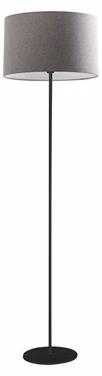 Lámpara de pie Vivien de Rossini Illuminazione en color negro con pantalla cilíndrica gris, conexión E27 y Altura: 48 cm